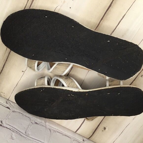 NWOT Handmade Unisex Brown/Tan Real Fur Boho Festival Sandals Size 44/M10/ W12 - Picture 8 of 12